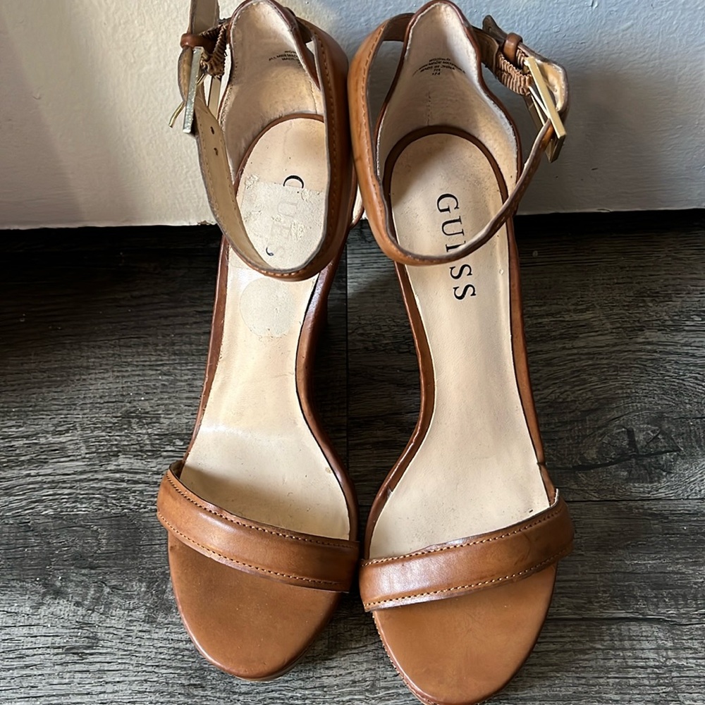 Guess Open Toe Ankle Strap High Heel